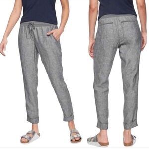Athleta -140 Bali Linen‎ Ankle Pant in Flint Grey Heather #175799 size 8